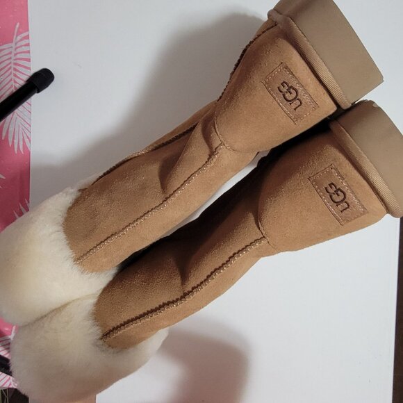 NEW UGG Suhenny Wool Boots Womens 6 Suede Winter Cozy Fur Warm Boho - Picture 4 of 11